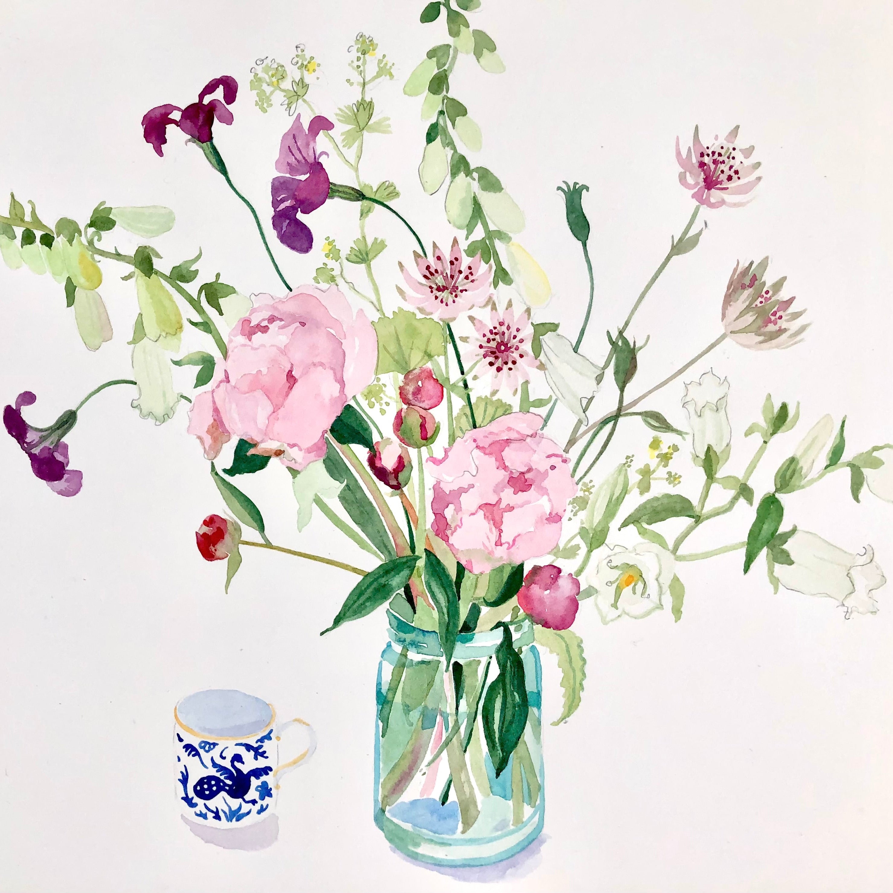 Pack of eight greetings cards with mixed floral designs