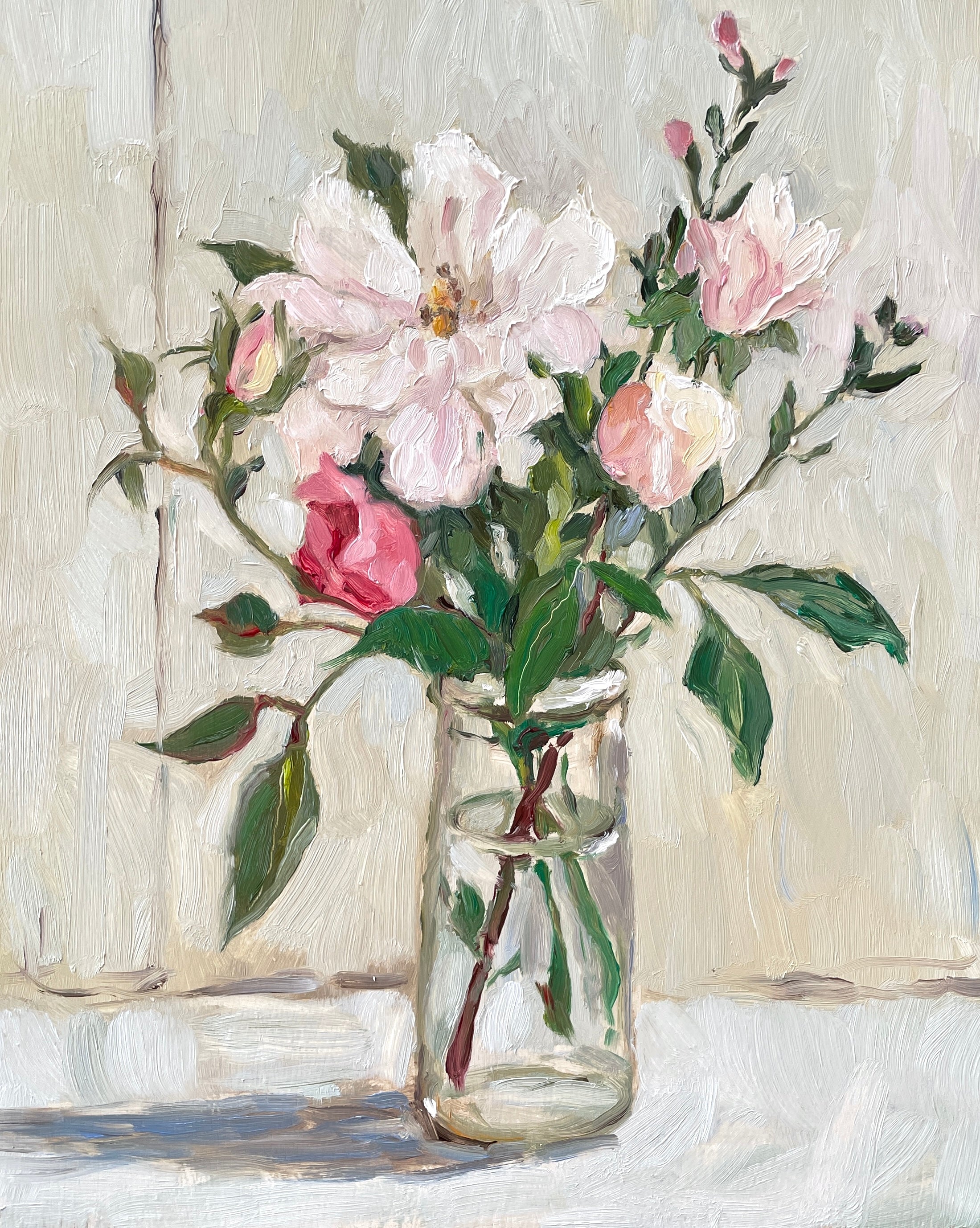 Roses in a Glass jar