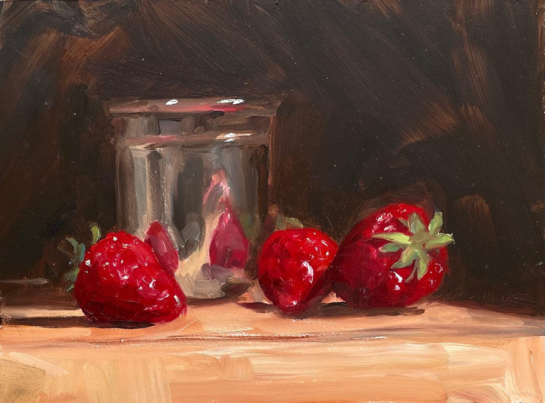 Strawberries and silver cup