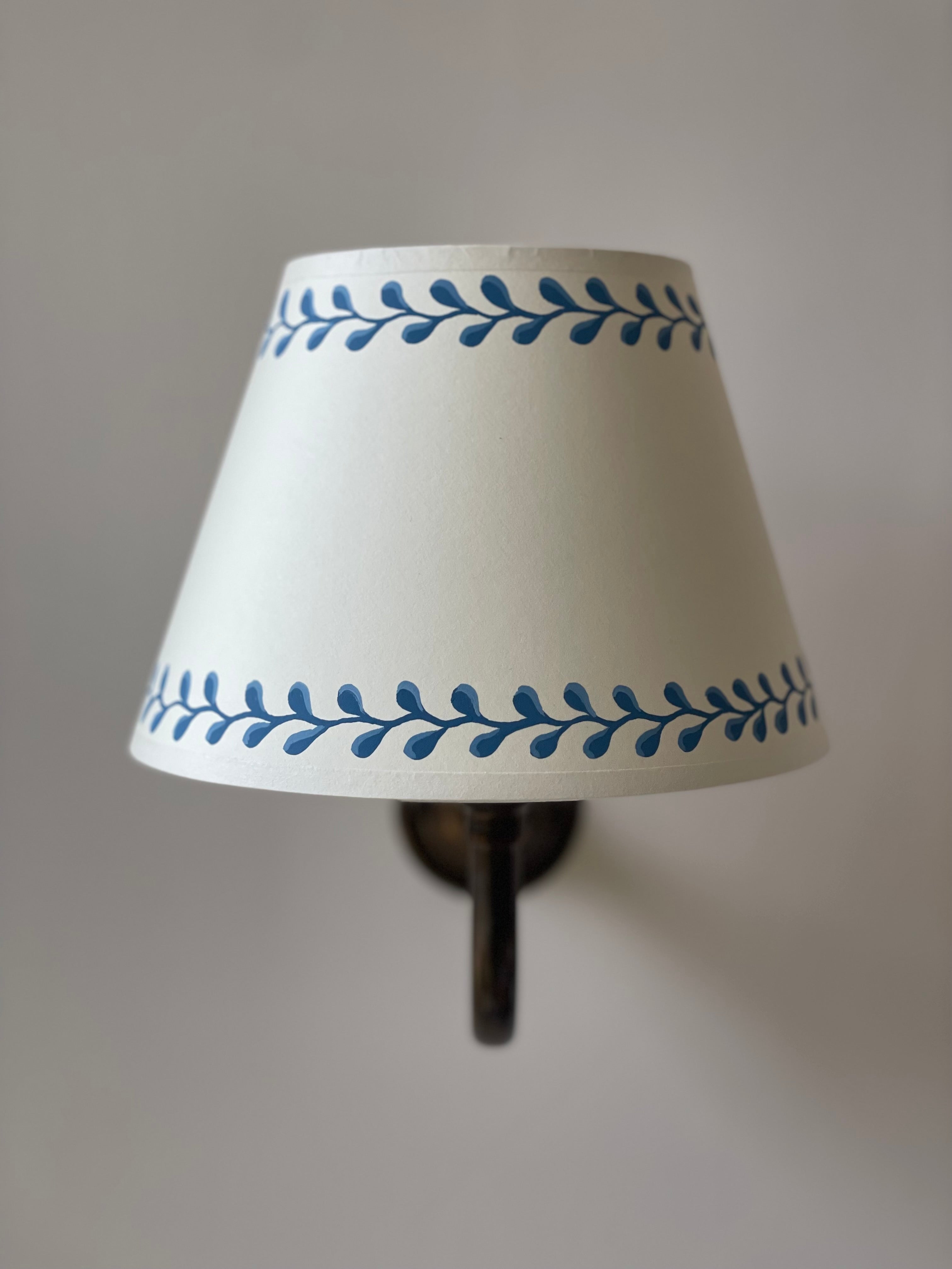 blue and white handpainted card shade