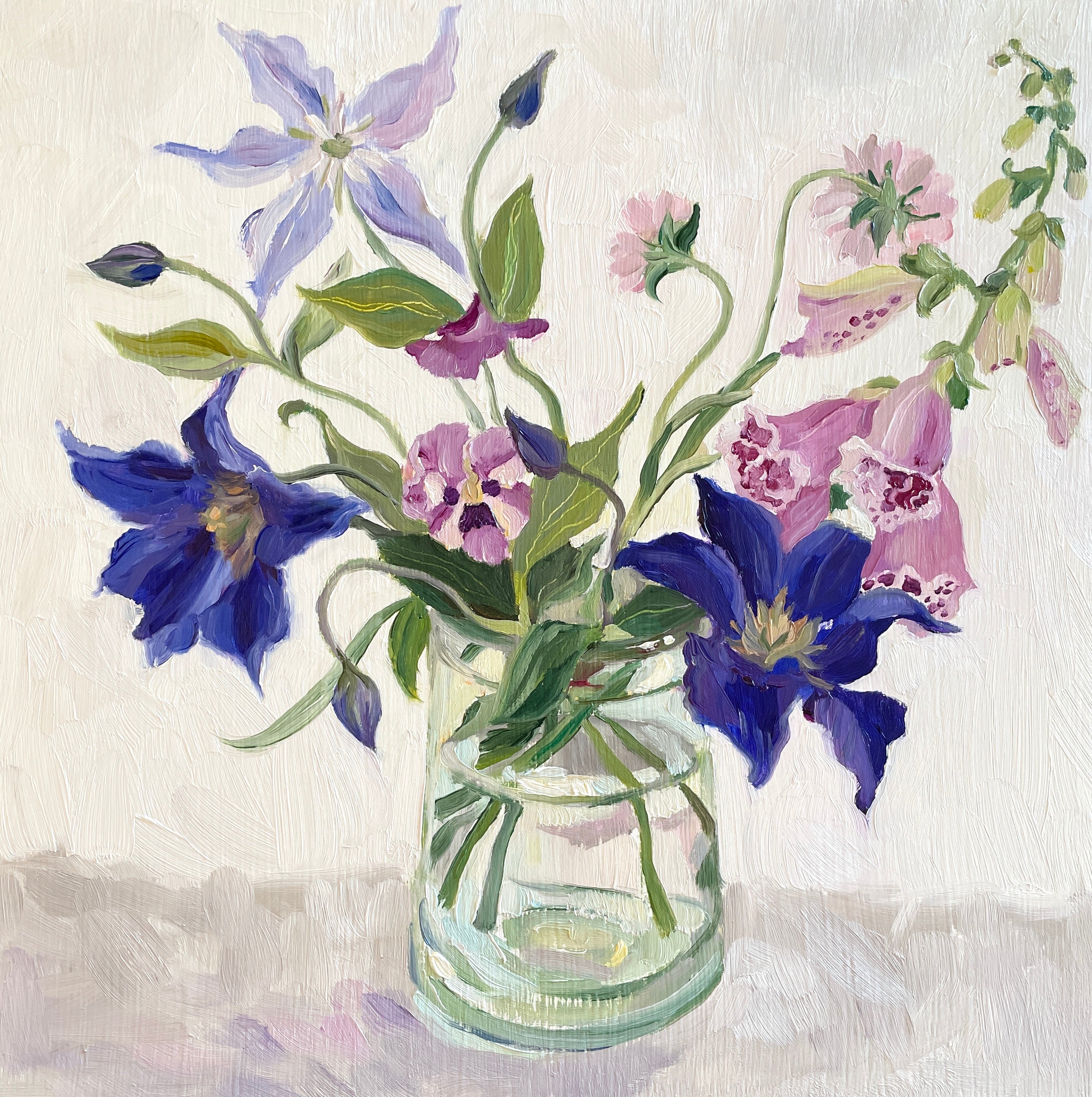 Clematis and foxgloves