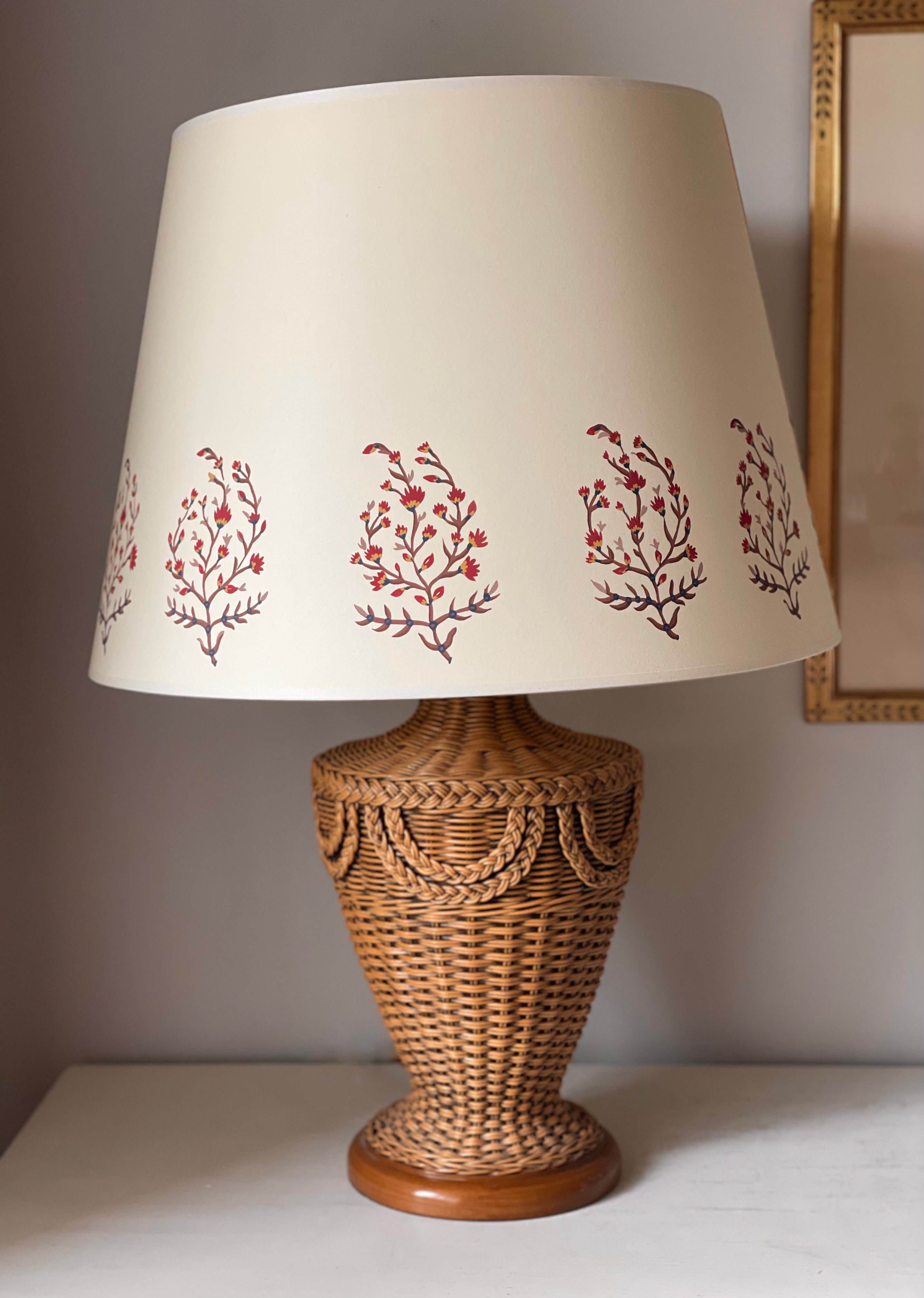 hand painted lampshade with paisley design