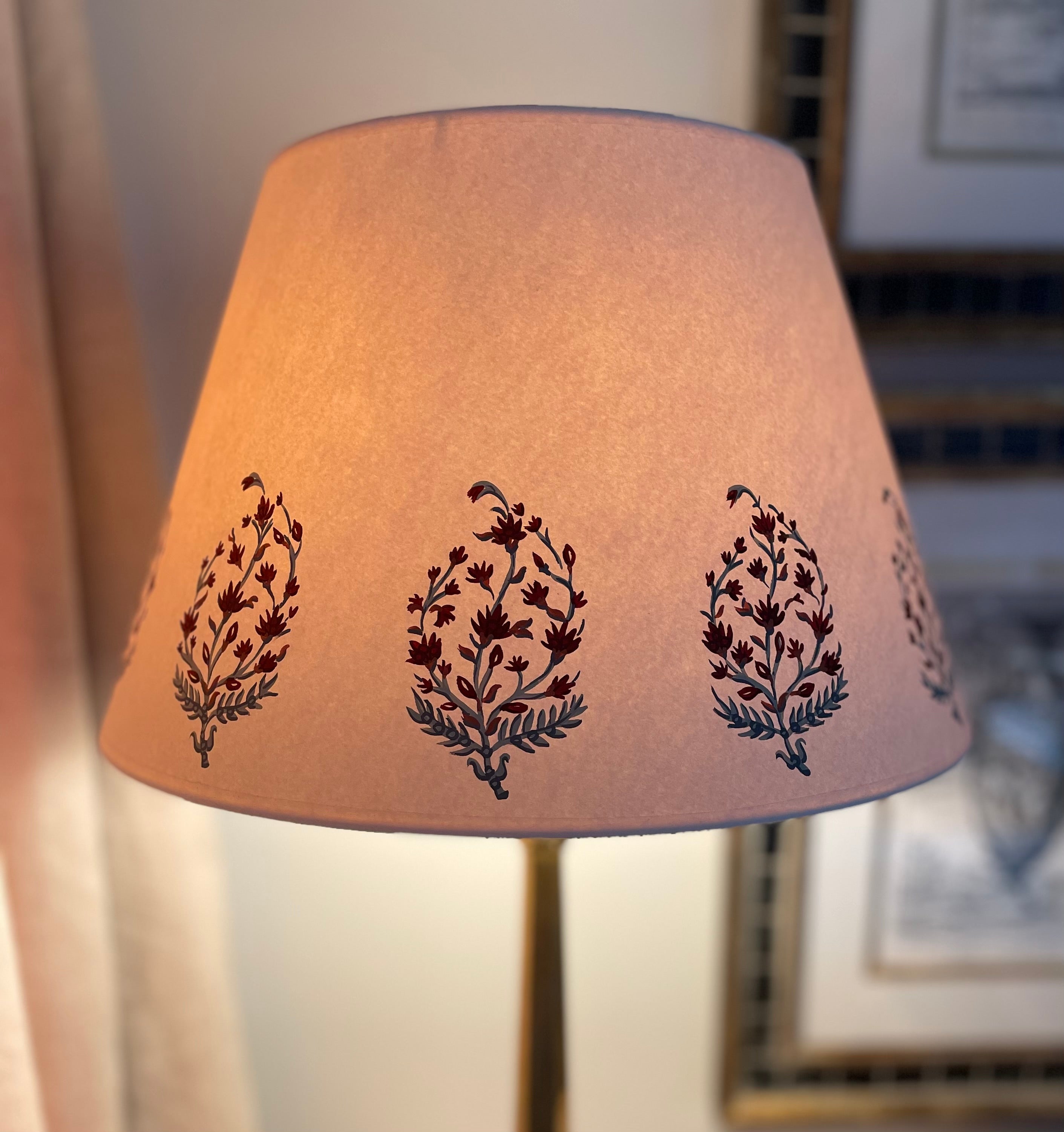 handpainted lampshade with paisley