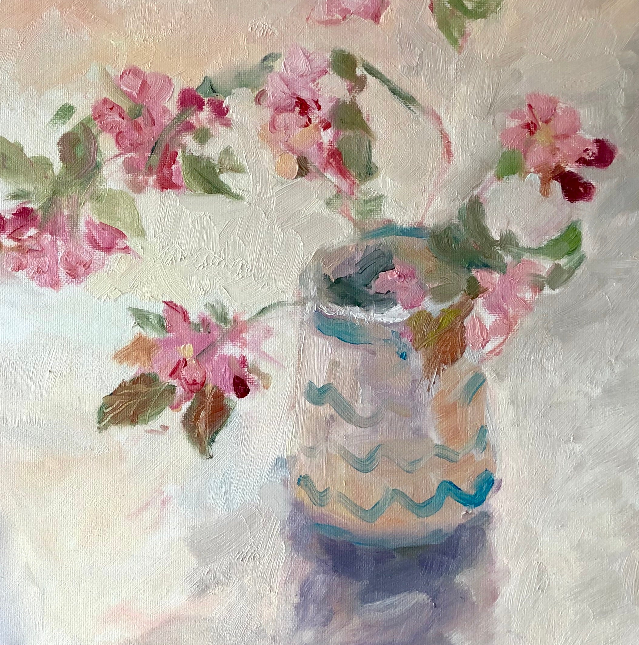 oil sketch of apple blossom 
