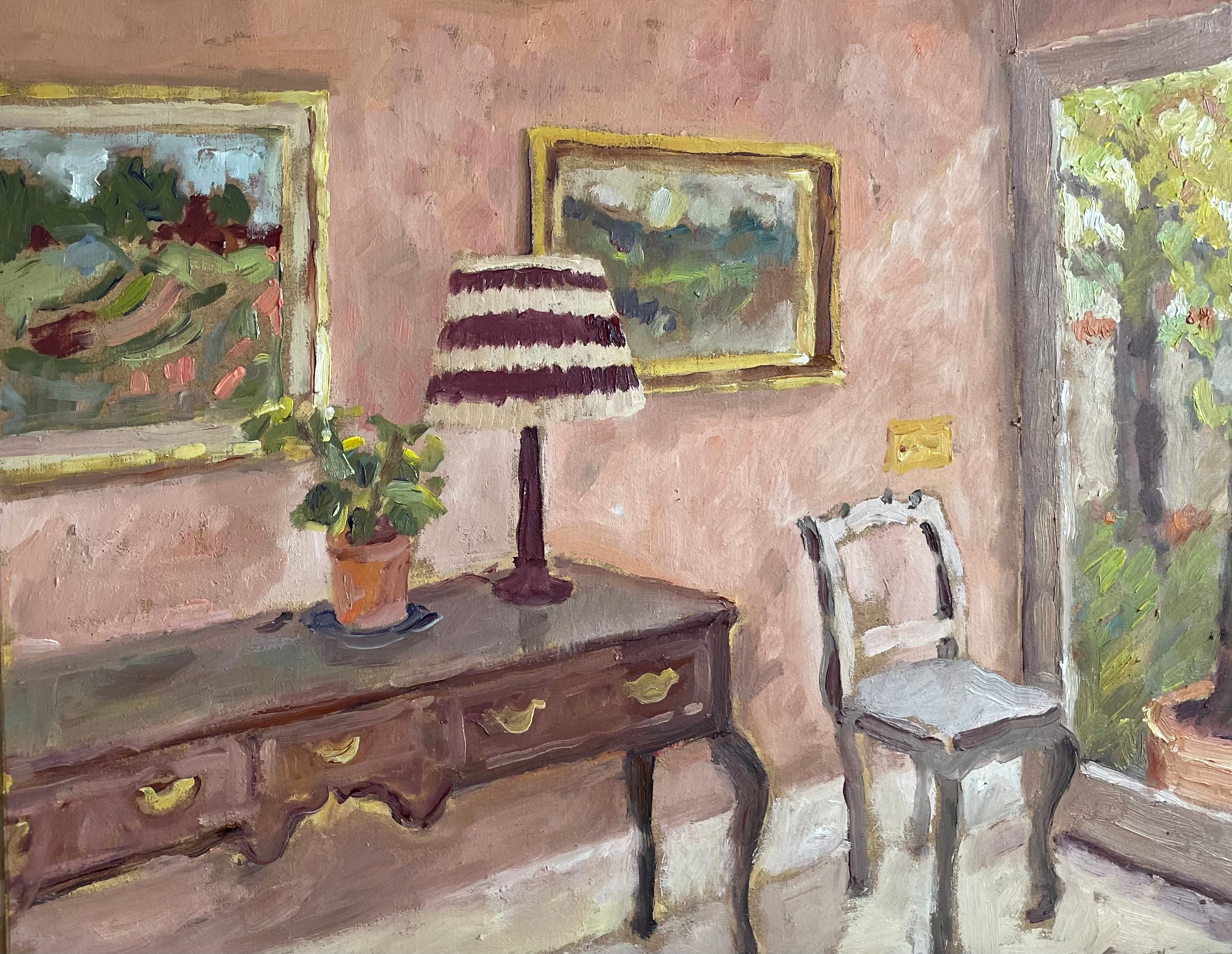 oil painting of a hallway