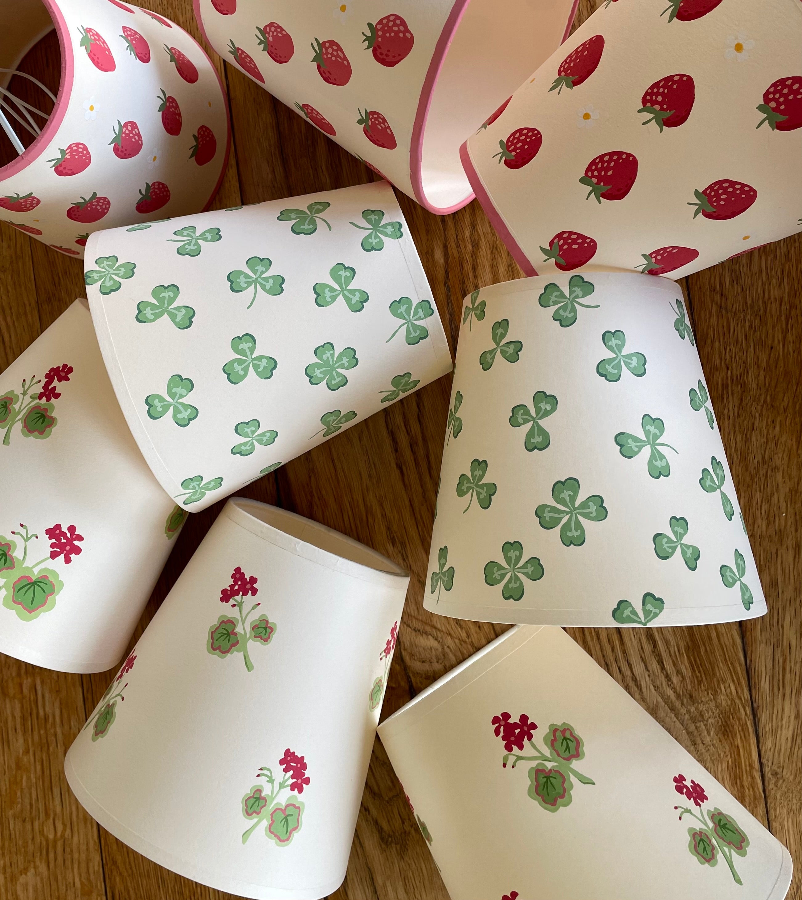 various handpainted lampshades 